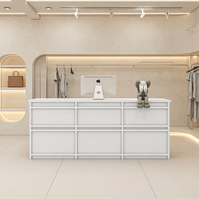 Solid Surface Modern Design Freestanding Artificial Stone Reception Desk For Home Bar Hospital Office Building Mall