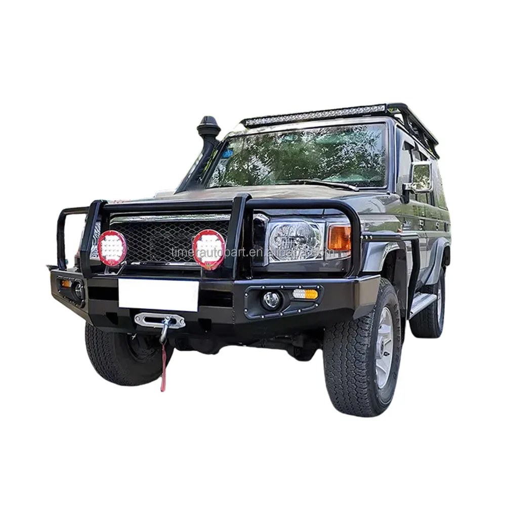 LC79 4wd Offroad Bumper Kit Steel Heavy du ty Front Bull bar Winch Bumper with Lights for Land Cruiser 79 Series