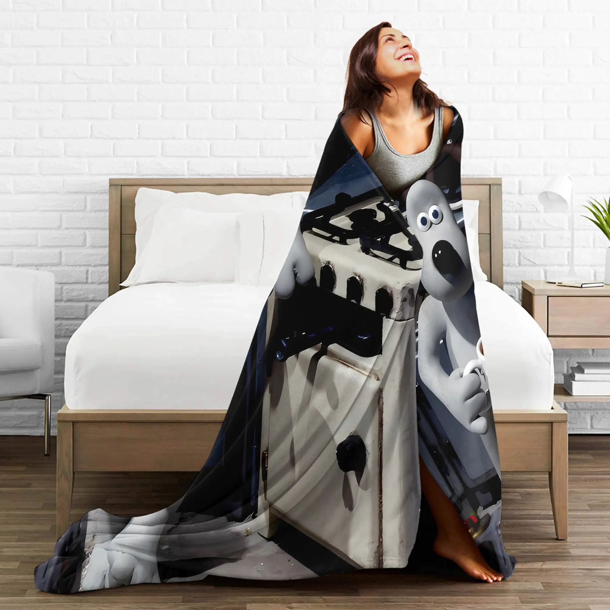 B-Wallaces B-Gromits 담요 어린이를위한 슈퍼 소프트 패션 플러시 담요 홈 장식 플란넬 침대보 침대 커버