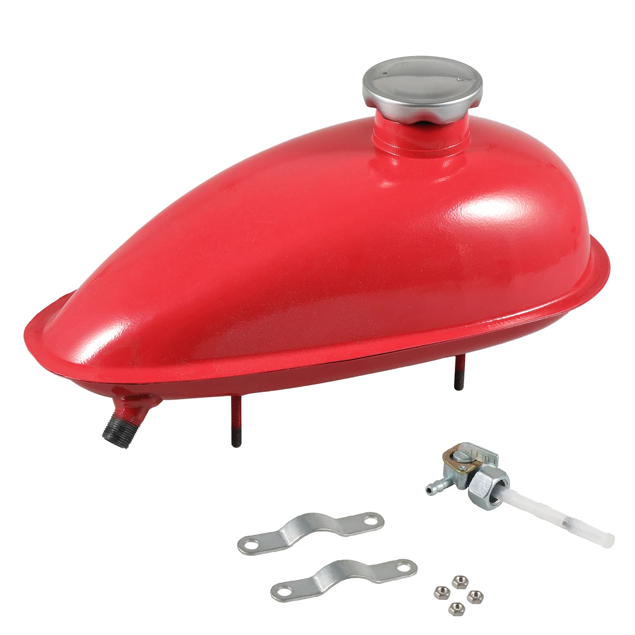 Pouvoir Red  2L Fuel Gas Tank For 2/4 Stroke 80cc 60cc 66cc 49cc Engine Motorized Bicycle