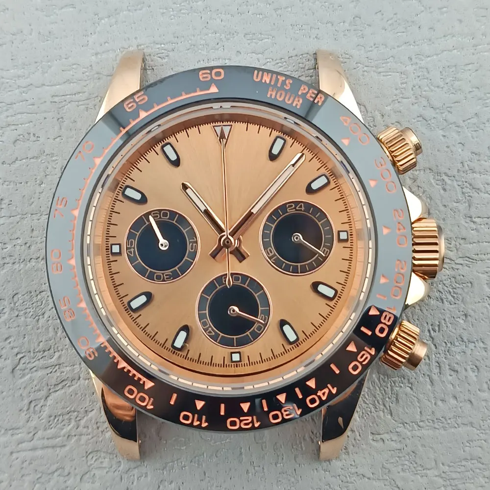 40mm Daytona watch case panda eye dial  hands fit for VK63 movement 29mm dial stainless steel sapphire waterproof case  parts view 3