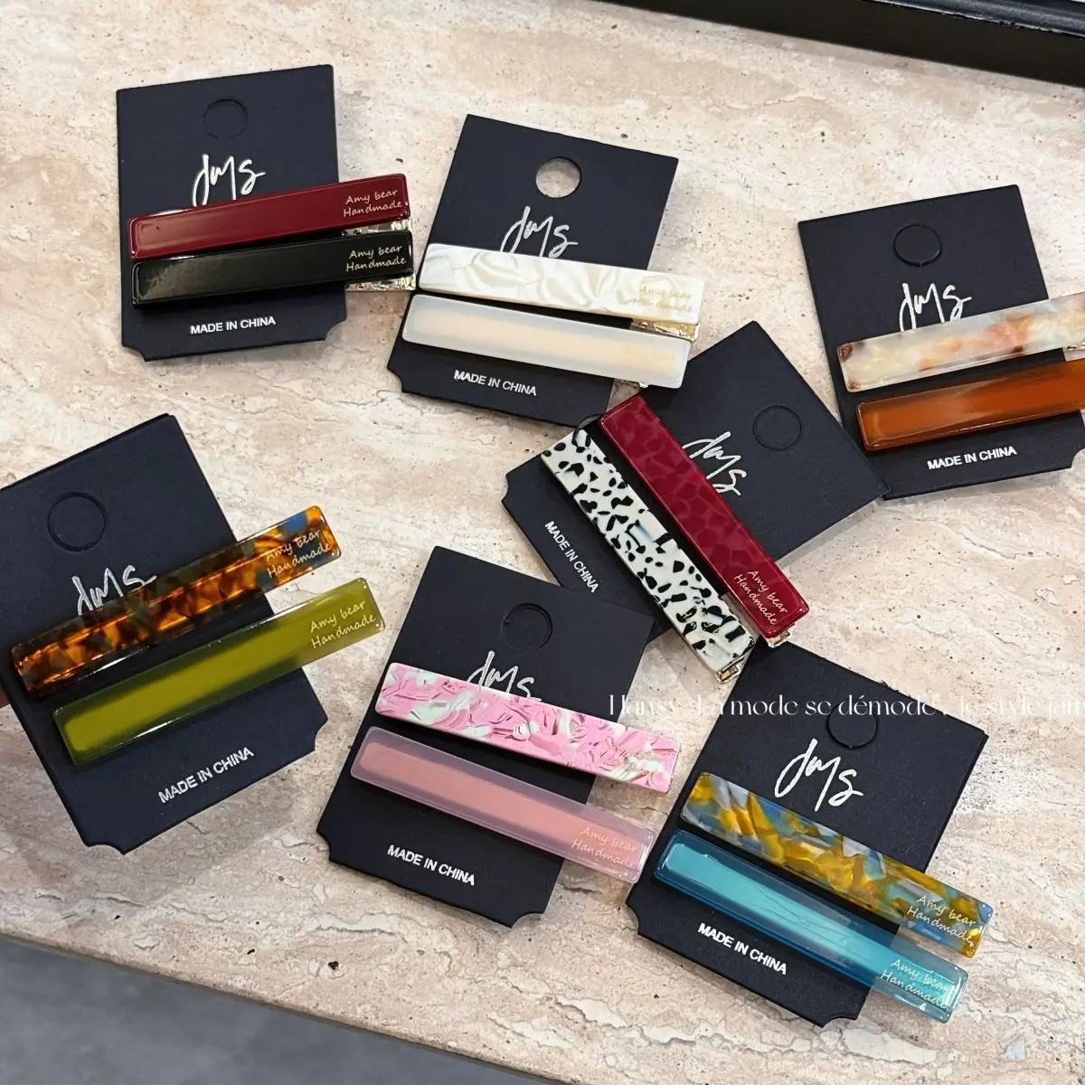 

2pcs/set Acetate Hair Clips Font Geometric Hairpins Bang Side Pin Sweet Cute Simple Women Hair Accessories