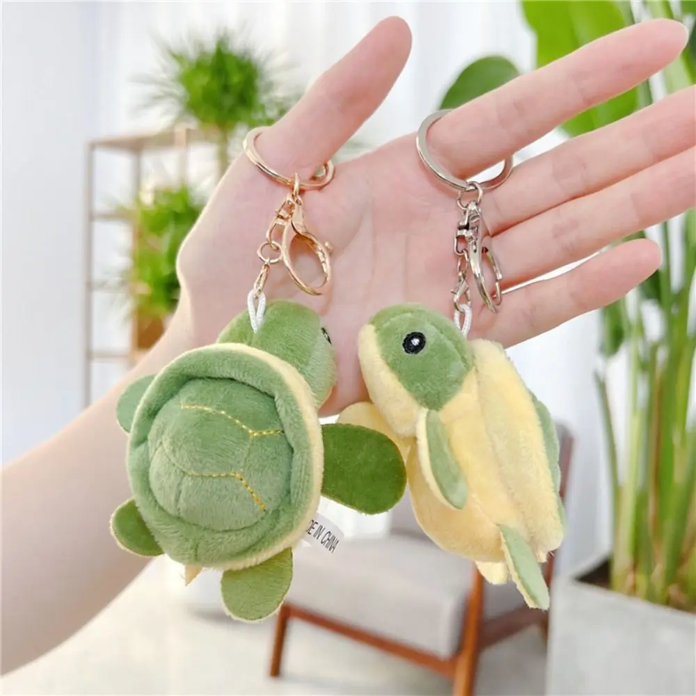 PP cotton Turtle Plush Pendant Cartoon Turtle Plush Turtle Plush Keychains Metal Buckle Soft Turtle Plush Keyring Accessories