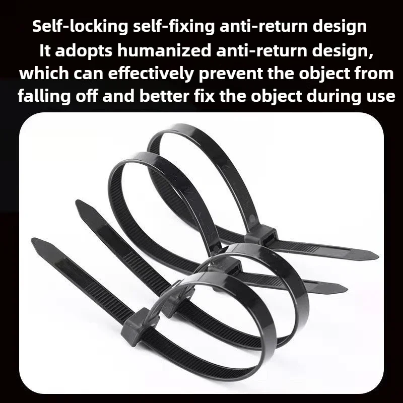 Excellent Self-locking Nylon Cable Tie High Temperature Flame Retardant Cable Tie 2.5x100mm Industrial Grade Cable Strap