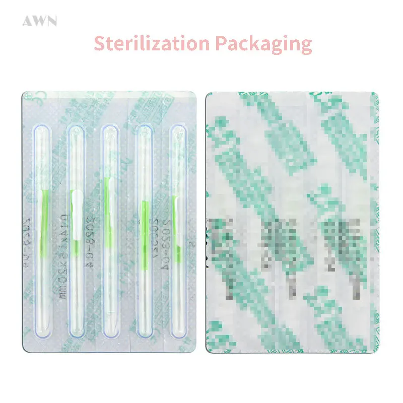 Sharp/Fine Acupuncture Needle with guide tube Colrors Plastic Handle Body face Beauty filiform needle Micro needle Small 0.14*7