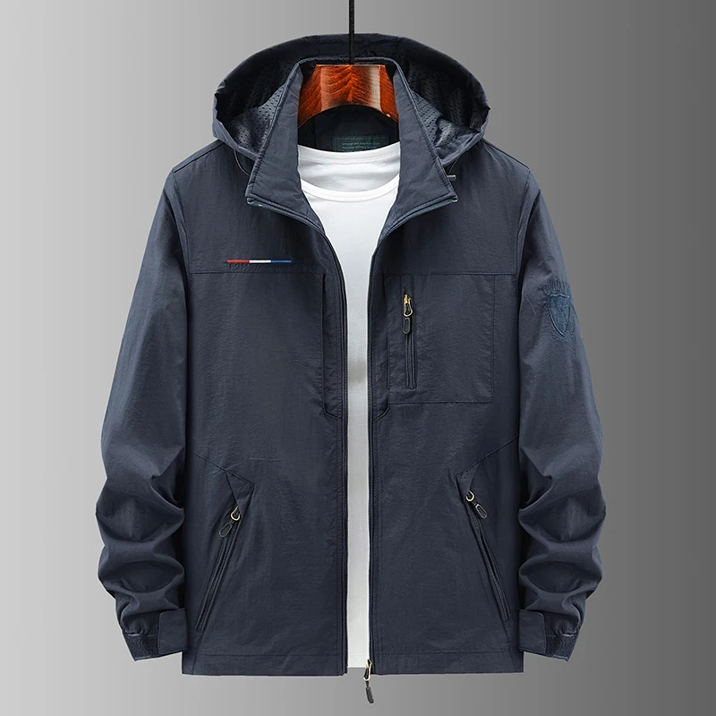 

New Men's Workwear Jaet Spring Autumn Outdoor Casual Windproof Waterproof Large Size Nylon Faion Urban Sle Zipper Closure