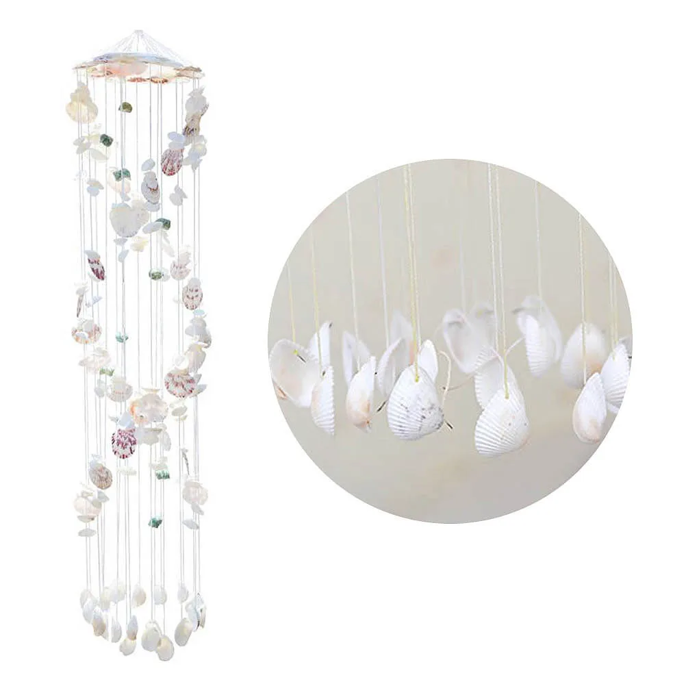 

1Pcs Mediterranean Style Shell Wind Chime Colorful Spiral Decoration for Corridor Window Garden Hanging Wind Bell