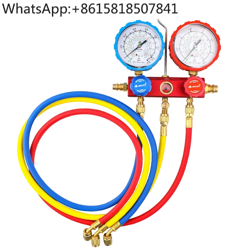 

Hongsen HS-S36G Automotive Air Conditioning Fluoride Meter, Snow Meter Set Refrigerant Pressure Gauge Set Fluoride Tool