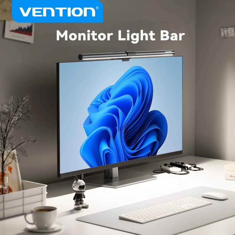 Vention Screen Light LED Monitor Light Bar PC Laptop Light Screen Hanging Eye Protection Asymmetric Light Source USB Read Lamp