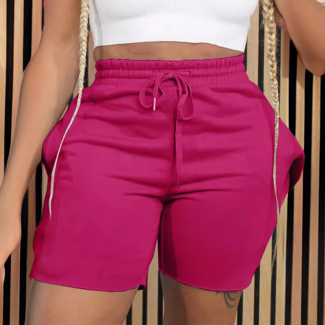 2025 Nuovo prodotto Pantaloncini con coulisse Tinta unita Moda Pantaloni casual Temperamento estivo da donna Pantaloncini giornalieri Abbigliamento donna