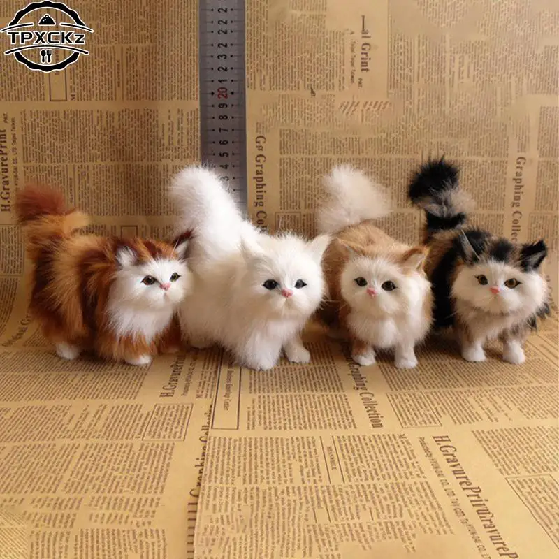 

1pc Simulation Owl Cat Fox Ornament Furs Squatting Model Home Decoration Animal World With Static Action Figures Gift For Kids