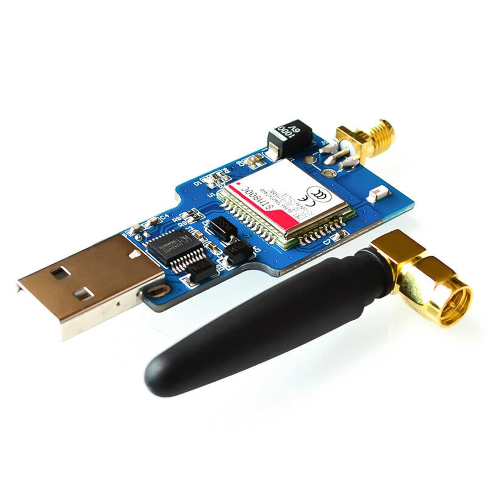 B27B 2X USB To Gsm Serial Gprs Sim800c Module Bluetooth Computer Control + Antenna