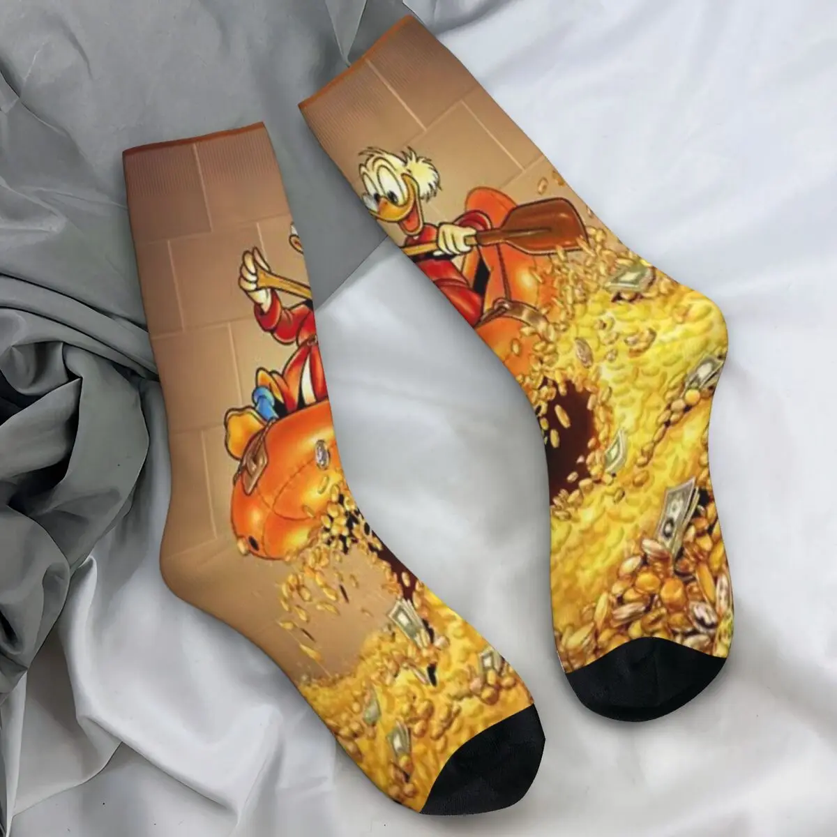 Scrooge McDuck Money Socks Casual Stockings Autumn Anti Sweat Couple Socks Comfortable Graphic Climbing Socks