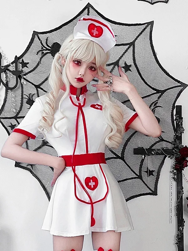 

Sexy Nurse Uniform Halloween Costume Attractive Doctor Outfit Women's Fashionable Traditional Chinese Stage Costume