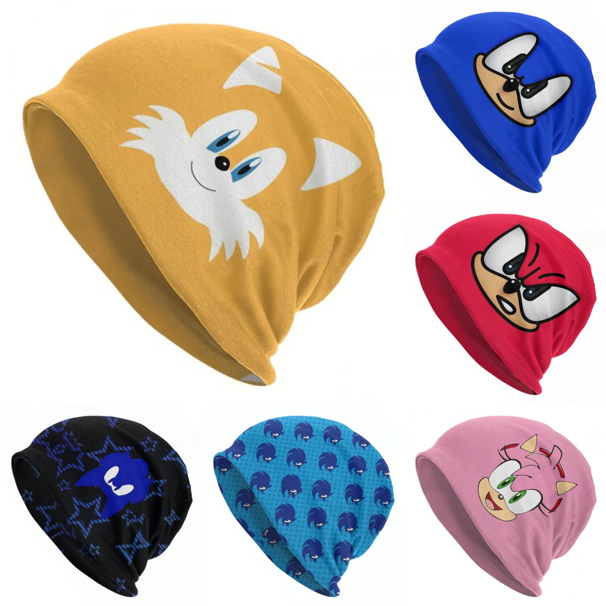 Miles Tails Prower Yellow Hedgehogs Skullies Beanies Hat Games Goth Men Women Outdoor Caps Warm Dual-use Bonnet Hats
