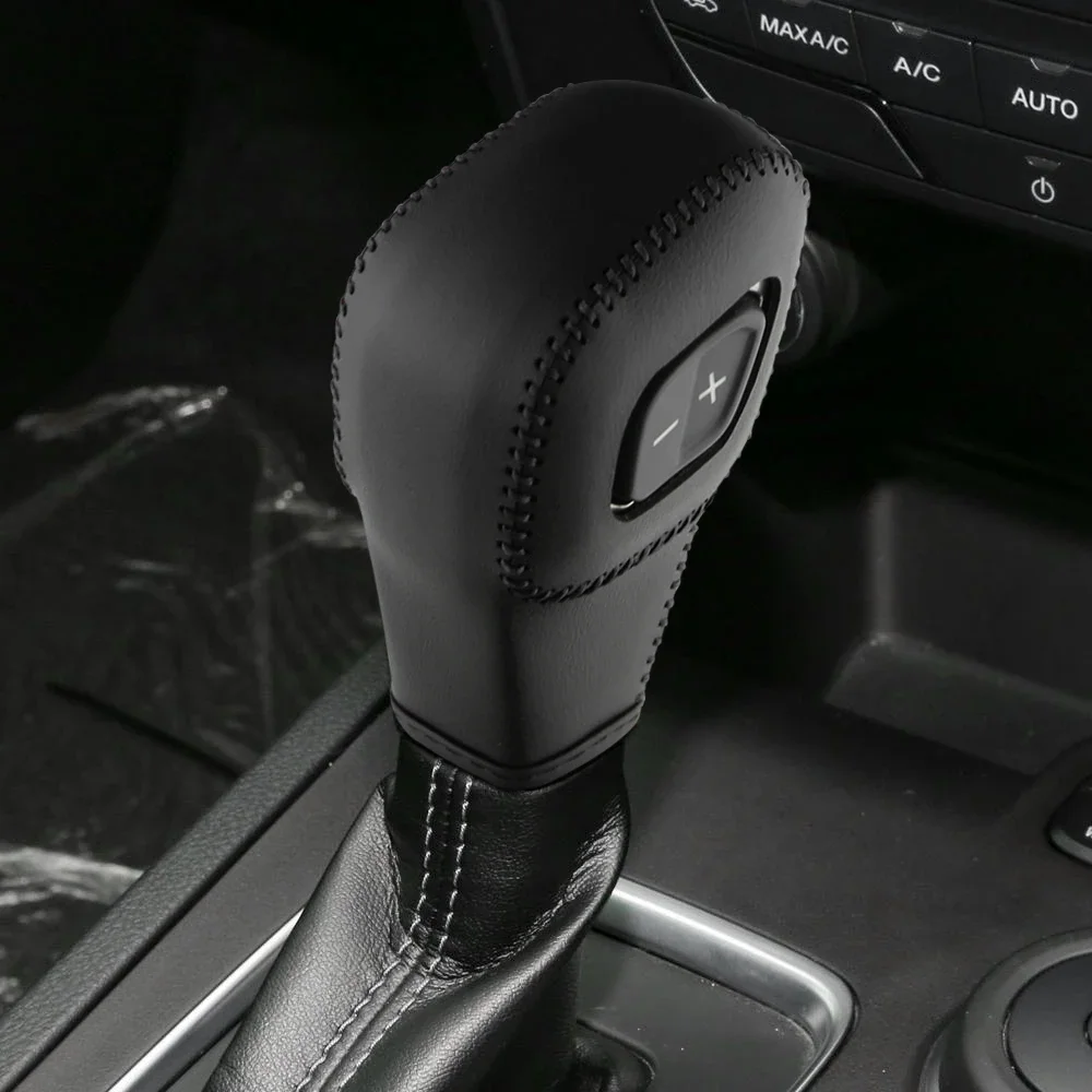 Leather Gear Head Collars for Ford Everest Ranger 2020 2021 2022 Car AT Gear Shift Knob Cover Accessories