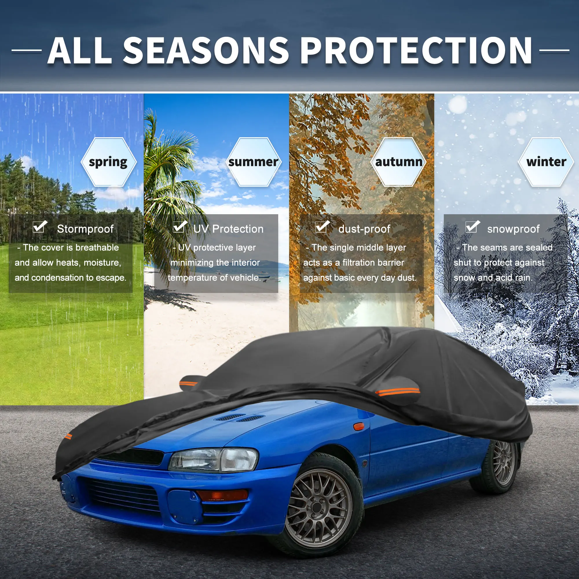 

Автомобильный чехол Uxcell с молнией левой боковой двери 210D-Pu для Subaru Impreza Sedan