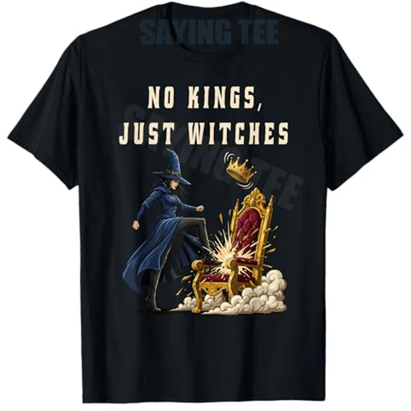 

Забавная футболка No Kings Just Witches Witchcore на Хэллоуин, женская модная футболка Y2k Feminists Resist Sarcastic Saying, новинка