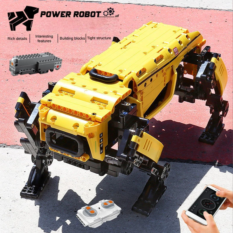 936PCS RC Power Robot Dog Building Blocks 15066 Technical Robot Toys Motorized Boston Dynamics Big Alpha Dog Model Bricks Gifts