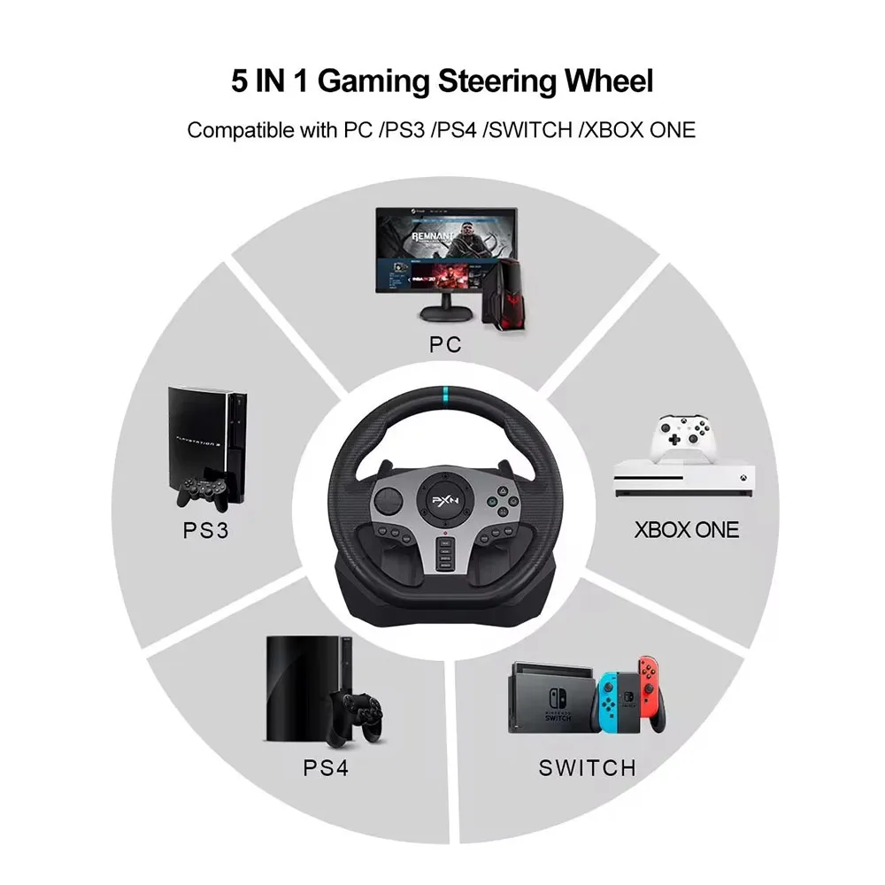 PXN V9 Game Racing Wheel Gaming Racing Wheel Simracing For PS4/PS3/Xbox One/PC Windows/NS/Xbox Series S/X 270°/900° Custom