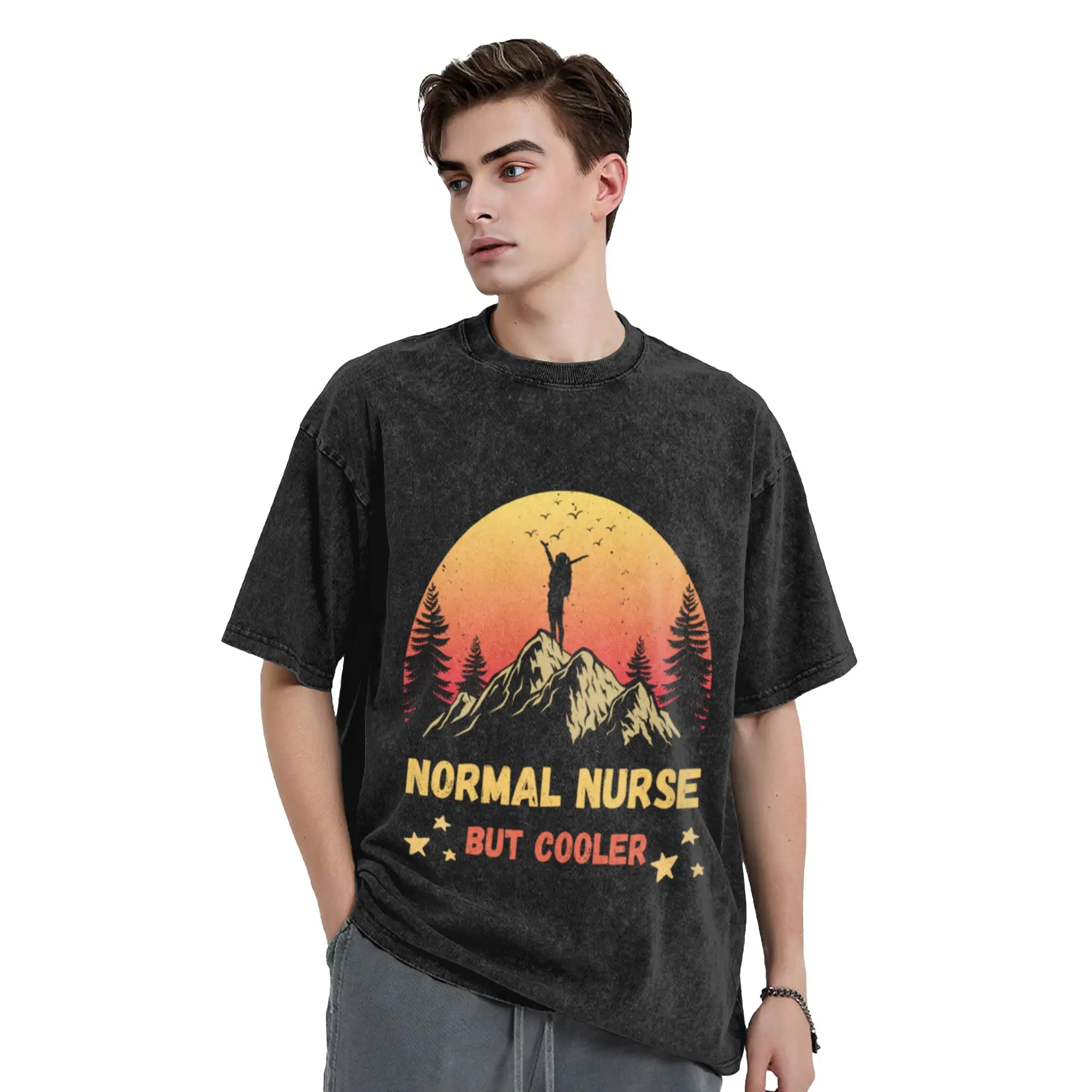 Normal Nurse But Cooler Hiking Fun  Classic Comfort A Vintage Oversized Cotton Unisex T-Shirts