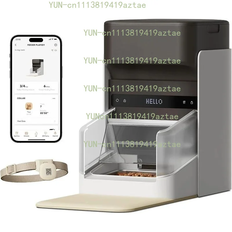 Upgraded 5G Wi-Fi Auto Cat Feeder 3L with App Control, Light Collar Tag, Smart Pet Food Dispenser