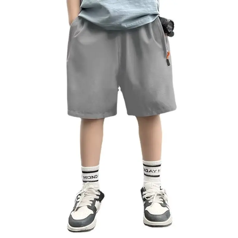 Boys' Summer Shorts, Quick Drying Pants, Ice Silk Pants, Summer Casual Sports, Summer Clothing, Thin, Loose Fitting Capris