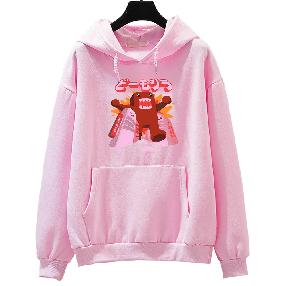 Anime Character Domo Kun Print Sweatshirt Female Brand Fashion Hoodie Lovely Graphic Clothes Long Sleeve O-neck Pullover Tops