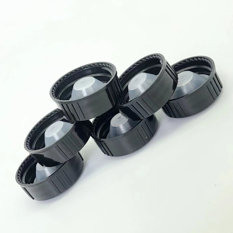 100pcs 18mm 24mm 28mm 400 Essential Oil Bottle Lid Screw Bakelite Cover Phenolic Resin Cap Transparent Inner Plug Black Top