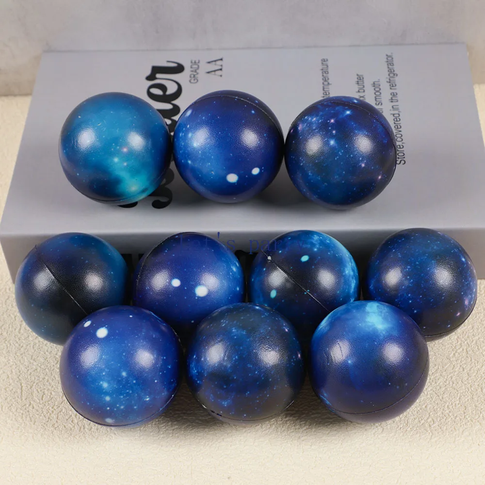 10Pcs Starry Sky Planet Stress Balls Foam Stress Relief Ball Toys for Kids Outer Space Theme Birthday Party Favors Pinata Filler