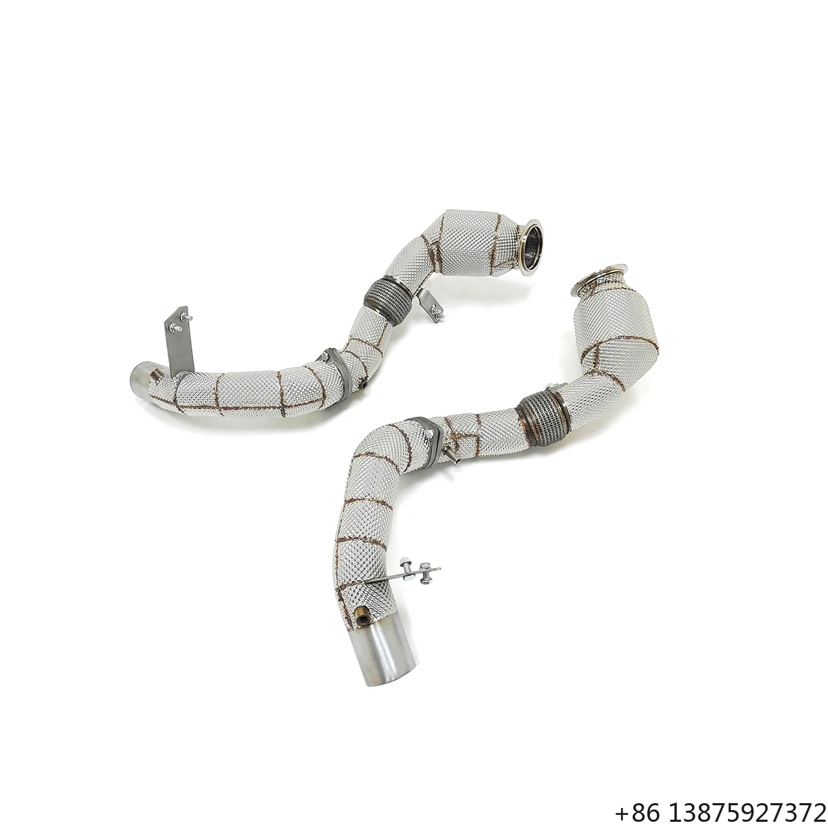 

For G14 G15 G16 M850i V8 4.4T T304 Stainless Steel Sports Exhaust Pipes Ecnal Downpipe with HEAT SHIELD Ecnal Product