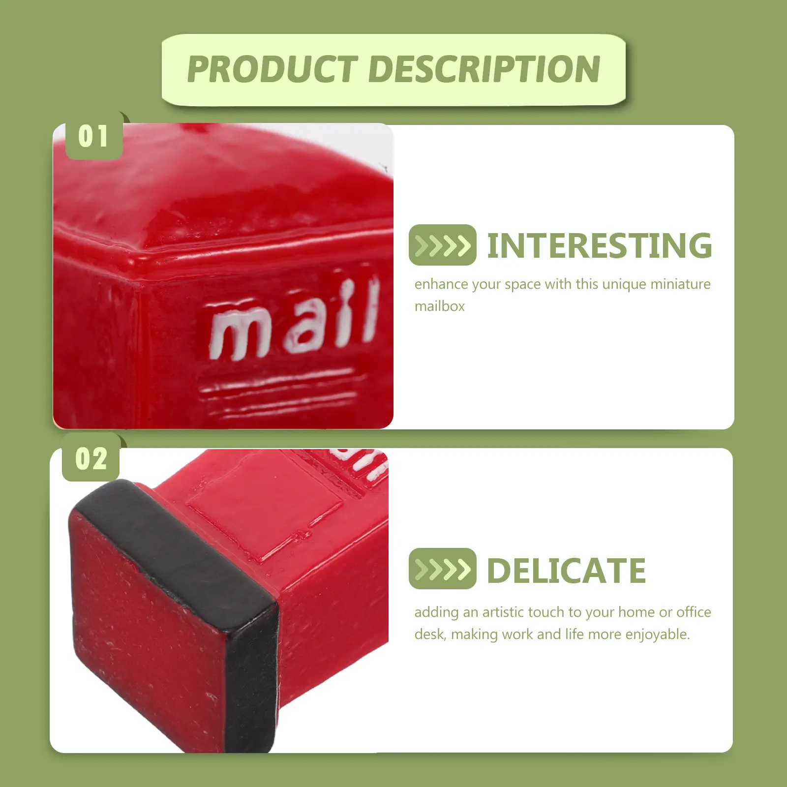 4Pcs Micro Landscape Mailbox Resin Ornament: Compact Whimsical Tiny Mailbox for Home Office Desk Coffee Table Garden Decor