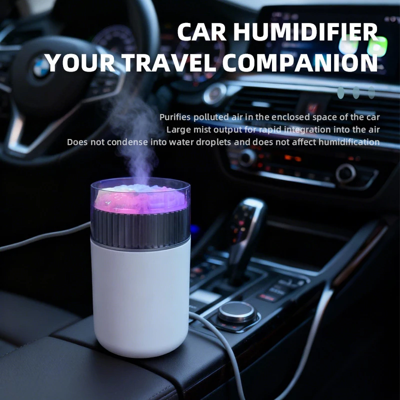 Portable USB Humidifier Mini Air Aromatherapy Diffuser for Car Home Office Desk, Colorful LED Night Light Ultrasonic Spray