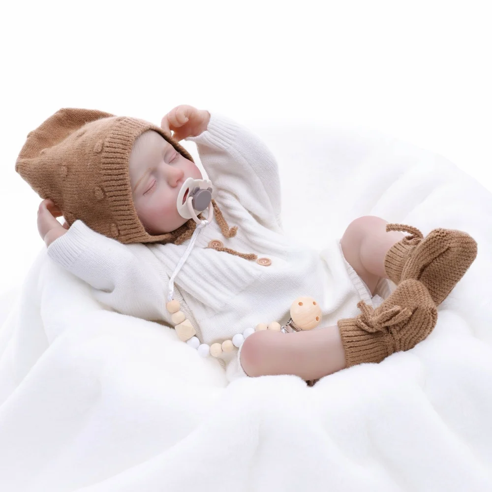 20 inch Original Realistic Reborn Baby Doll Full Body Vinyl Lifelike Vinyl Doll Handmade High Quality Toy Kid Xmas Gift