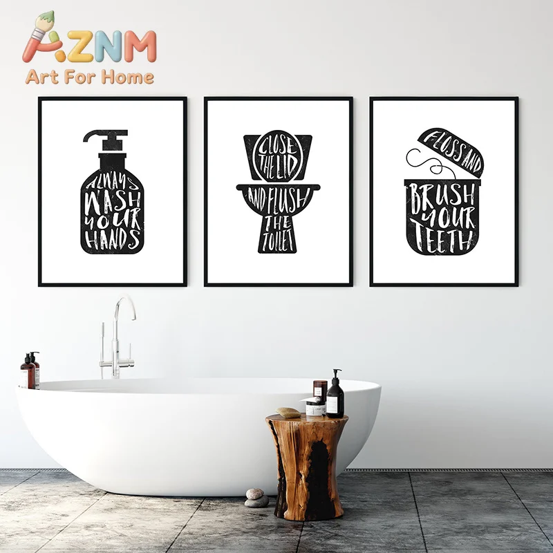 1pc frameless Canvas Painting Funny Bathroom Rules Signs Poster Toilet Humor Print Canvas Painting Wall Art Picture for Bathroom