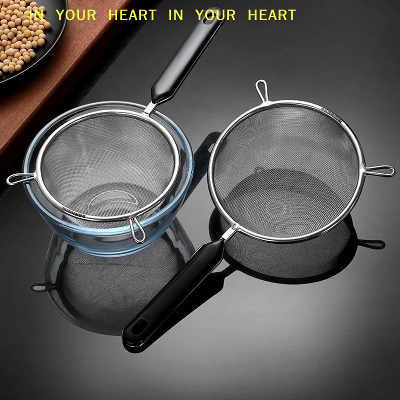 【X】Ergonomic Kitchen Strainer Anti-Slip Grip Hook Design Dishwasher Safe for Christmas Recipe Prep Home Baking Use