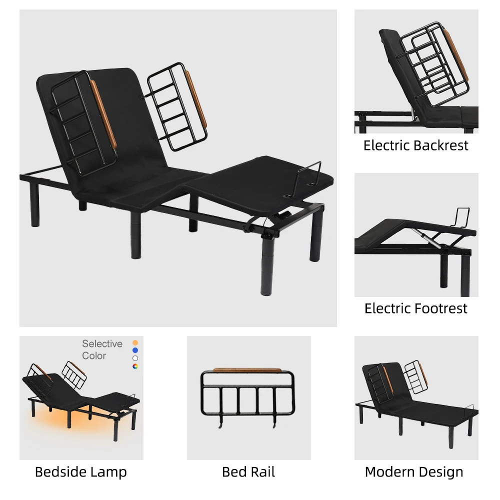 Tecforcare electric adjustable beds for seniors mediacl home care bed electric hospital nursing home bed for the elderly