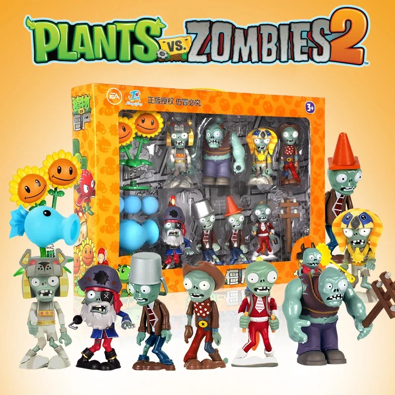 

Plants Vs Zombies 2 Giant Zombie Model Toy Ice Pea Jetpack Zombie Toys Set Cartoon Ornament Figures Soft Silicone Boys Toys Gift