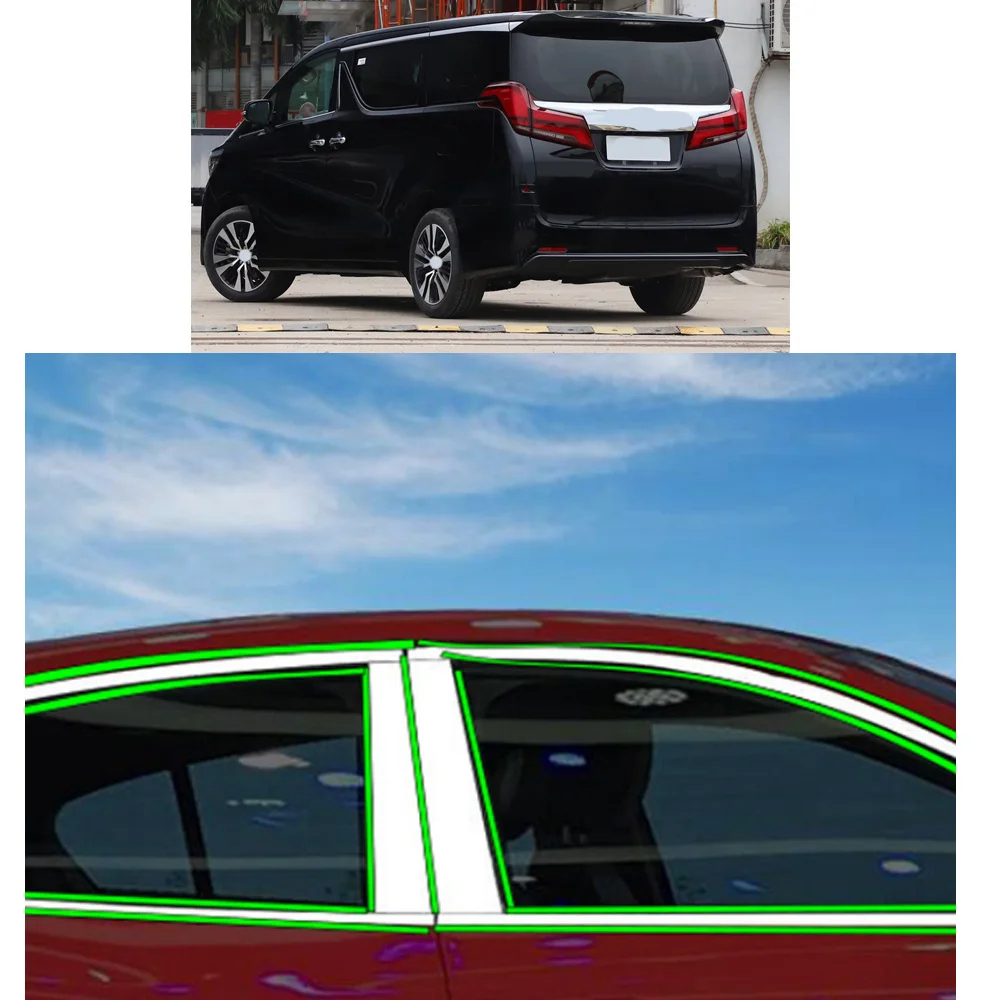 

Car Sticker Garnish Pillar Window Middle Strip Trim Frame Hoods Parts For Toyota Alphard Vellfire 2015 2016 2017 2018 2019