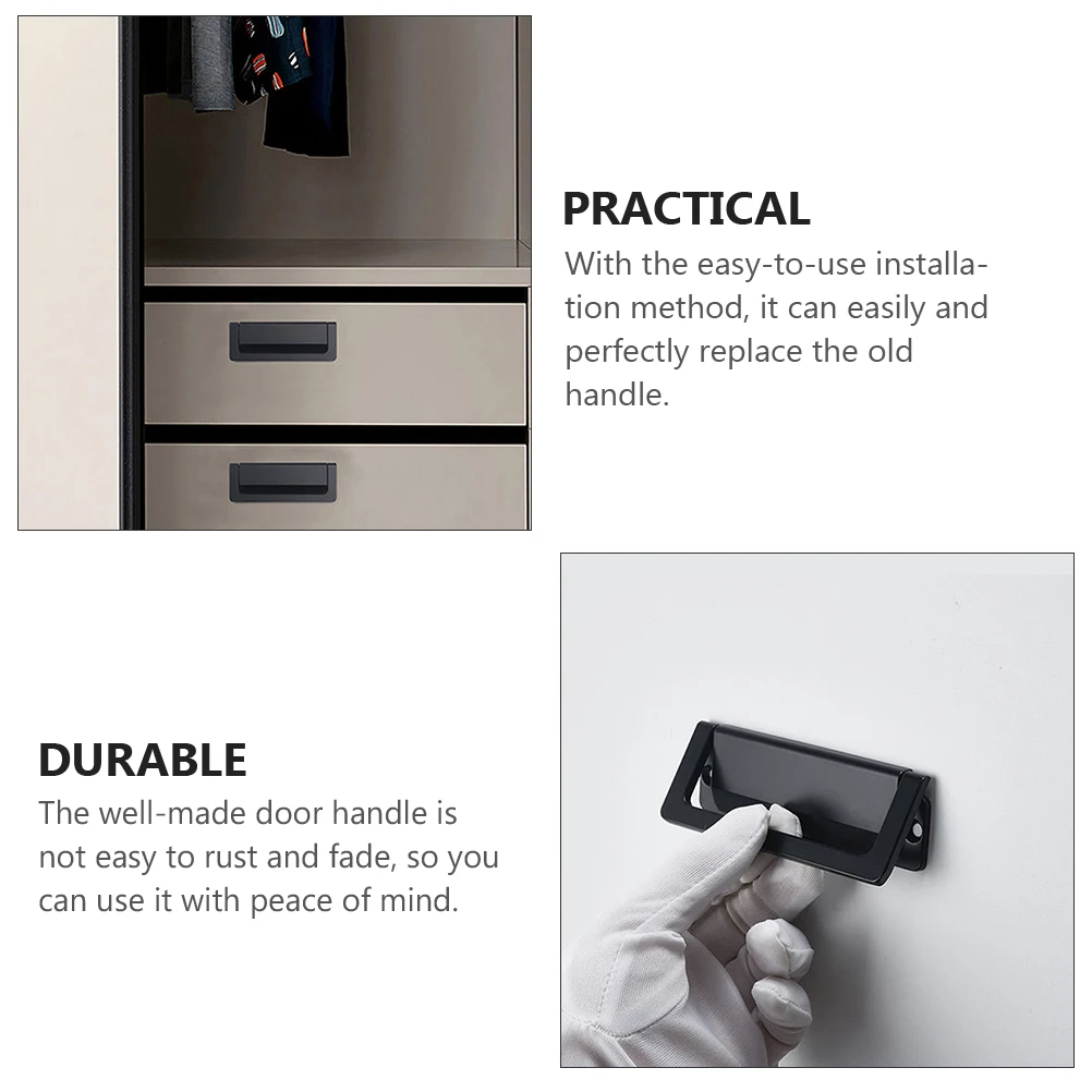 

2pcs No Hole Punching Invisible Wardrobe Handle Zinc Alloy Durable Cabinet Door Pull Easy Install Verdeckter Griff Manijas Para