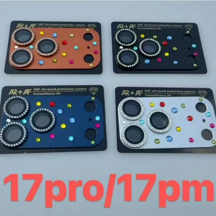 

Handmade Sticker Rhinestone Camera Lens Protector For IPhone 17 Pro 17 Pro Max Camera Protection Glass Full Cover Cap