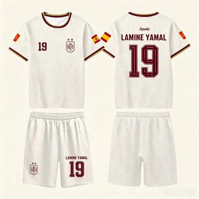 2026 New Spain National Team Uniform Yamal Football Kit T-shirt and Shorts Casual Pants Sports Pants Family Parent-child Outfit
