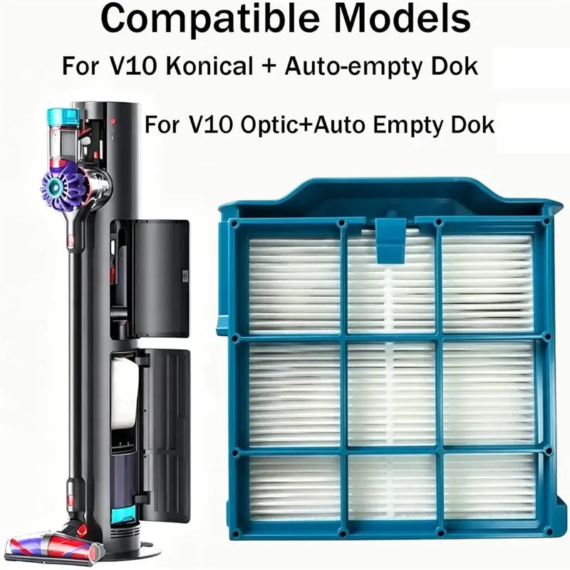 [NEW!A38F】 For Dyson V10 Konical+ Auto-Empty Dok/V10 Optic+ Auto-Empty Dok Replacement Base Station Filters Vacuum Accessories 1