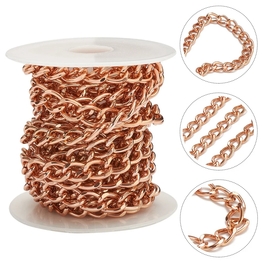 

1 Roll Aluminum Chain For Diy Jewelry Making Craft Accessories, Pendant Hanging Necklace Spool Supply, Bag Handbag Chains