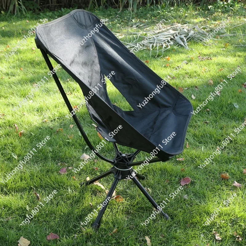 

360° Rotatable Moon Chair Aluminum Alloy Folding Portable Swivel Chair Outdoor Indoor Leisure Camping Lounge Chair