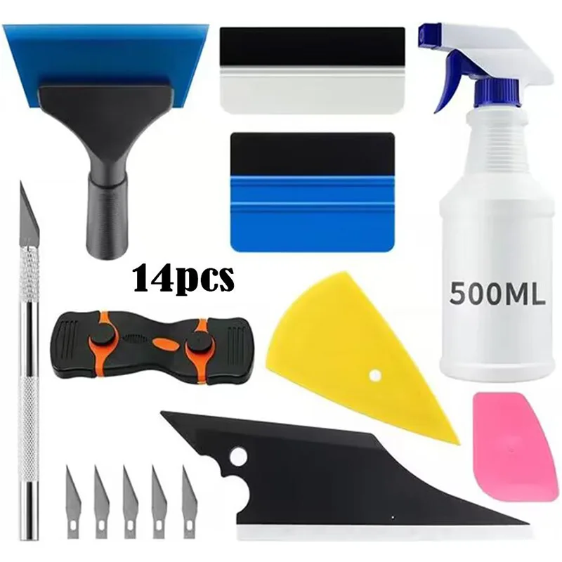 14-Piece Set Of Auto Glass Film Installation Tools Film Scraper Engraving Knife Residue Cleaning Scraper