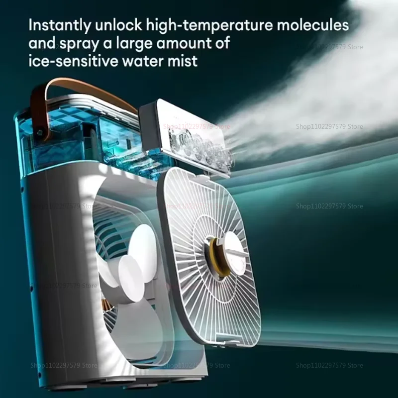 3 in 1 Portable Air Cooler Fan with LED Night Light Humidifier Adjustable Temperature Home Office Personal Small Air Conditioner