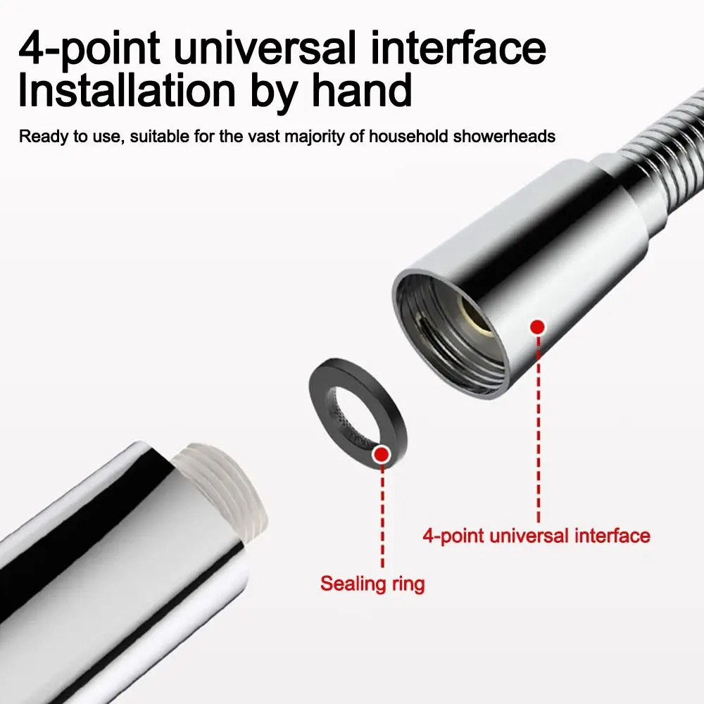 

1.5/2/3meters Stainless Steel Shower Hose Rustproof Burst Resistant Flexible Shower Hose Universal Kink Resistant