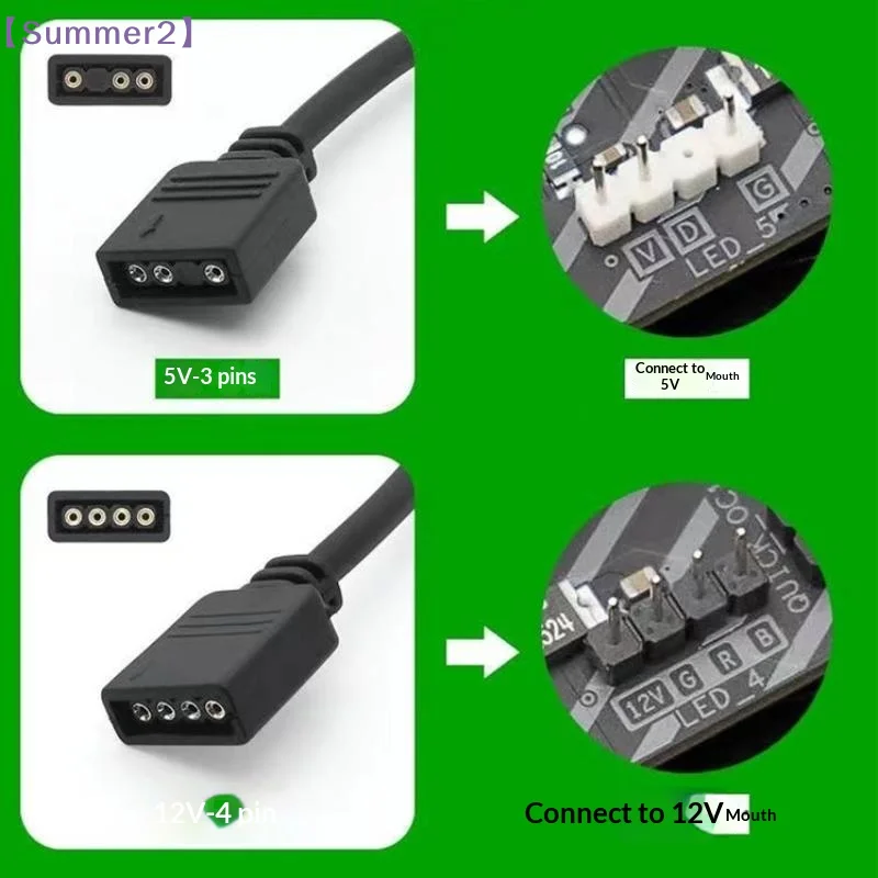 652F 1Pcs 5V 3Pin VDG To 5V 3Pin ARGB SYNC Adapter Cable For Gigabyte Motherboard SYNC Chassis Cooling Fan Accessories〔Sum2〕