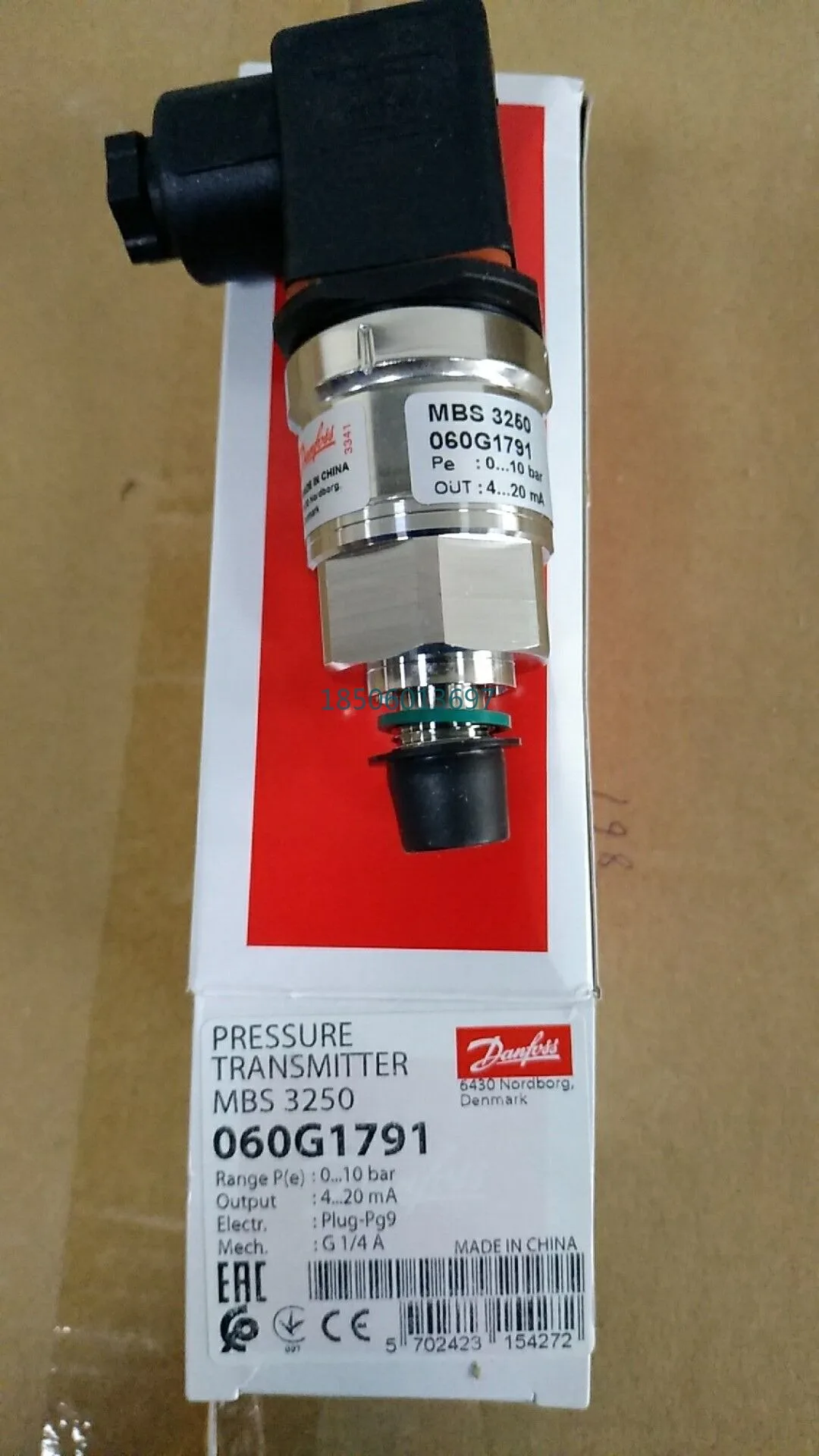 

MBS3250-060G1791Danfoss High Temperature Pressure Sensor 0-10bar 4-20mA